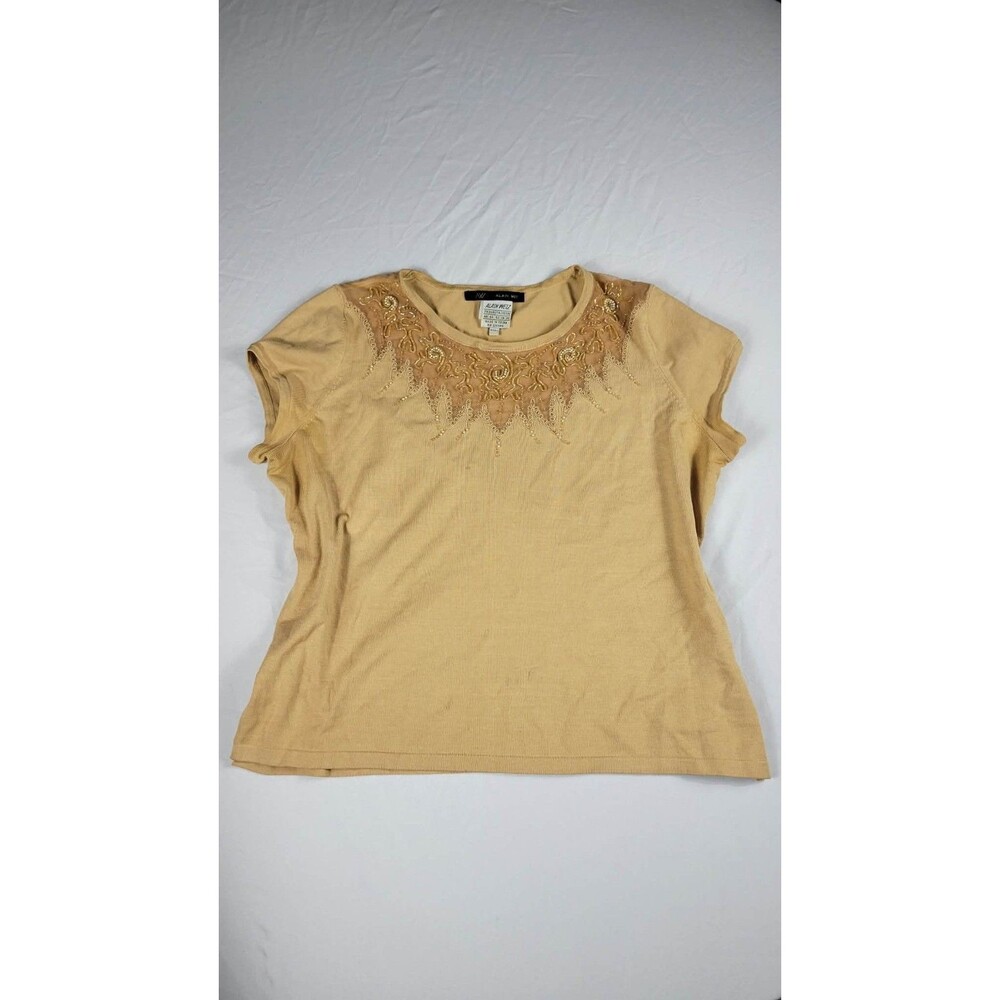 alain weiz tan beaded shirt